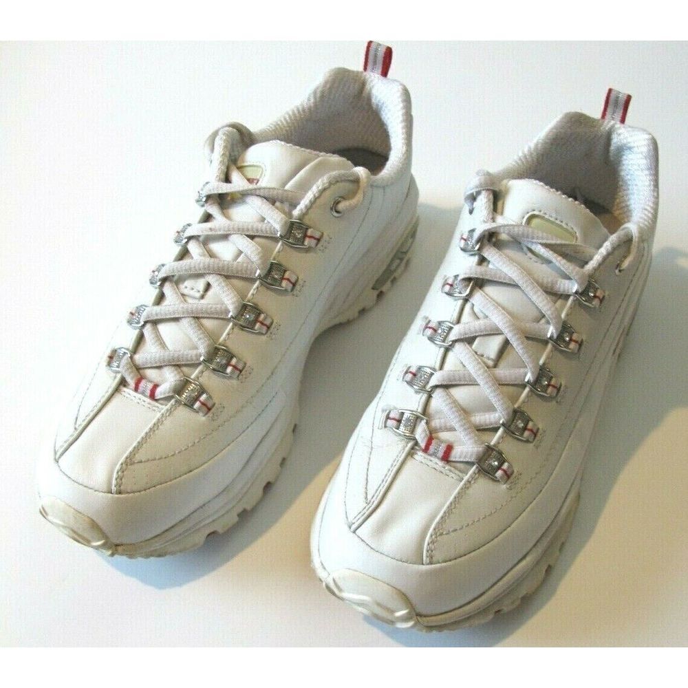 Women's Size 9.5 Skechers Premium White Low Cut Training Shoes - EUC